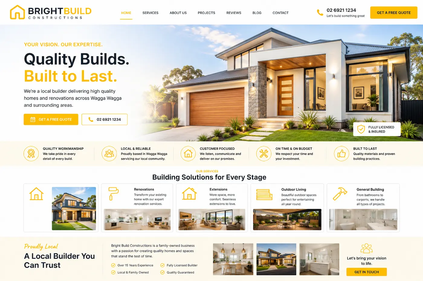Affordable builder website design Albury NSW