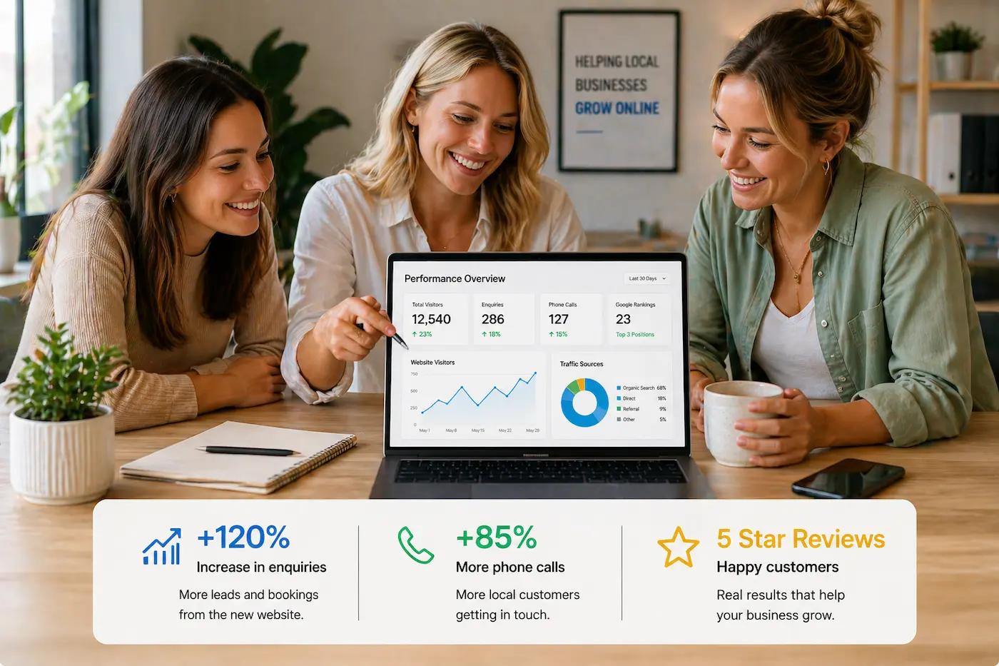 Regional NSW small business owner using a professional website to attract customers