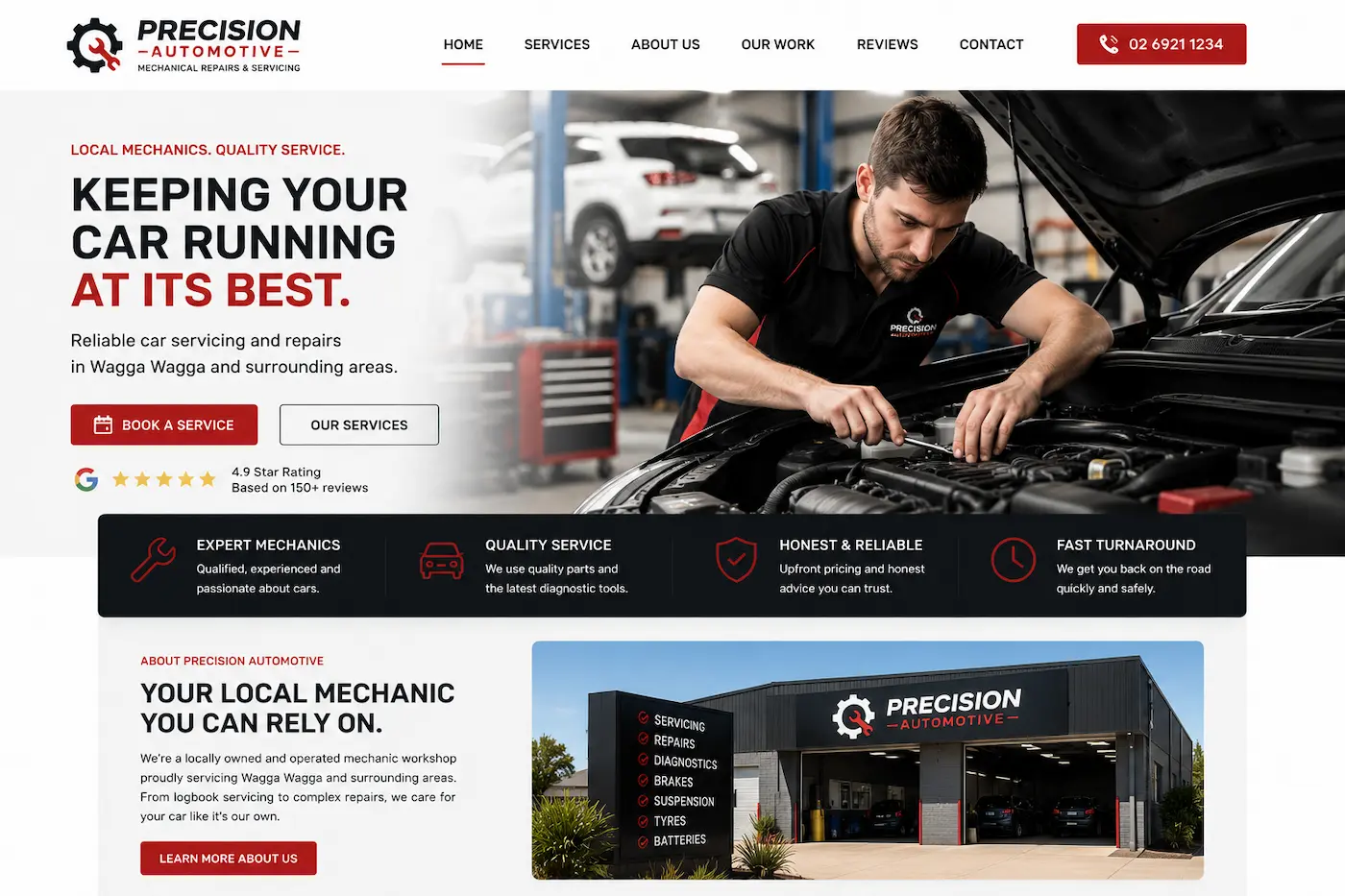 Affordable mechanic website design Albury NSW