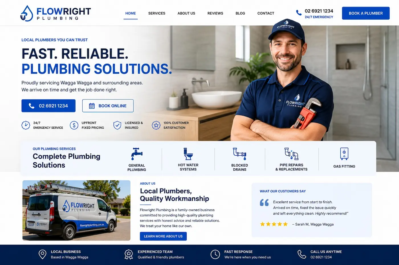 Affordable plumber website design Albury NSW