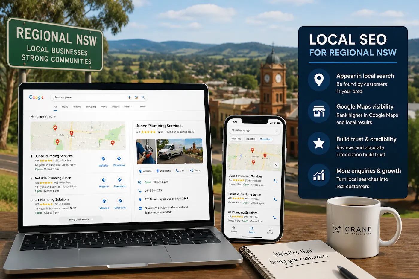 Regional NSW business local SEO and Google Maps visibility